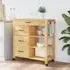 Coimbra Kitchen Trolley with 4 Drawers - Brown, Pine Wood