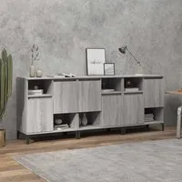 Coimbra Sideboard with 6 Doors - Grey Sonoma Oak, Engineered Wood alternate view