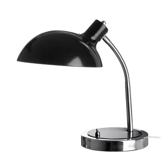 Coldin Flexible Table Lamp with Chrome Stem - Black, Metal image