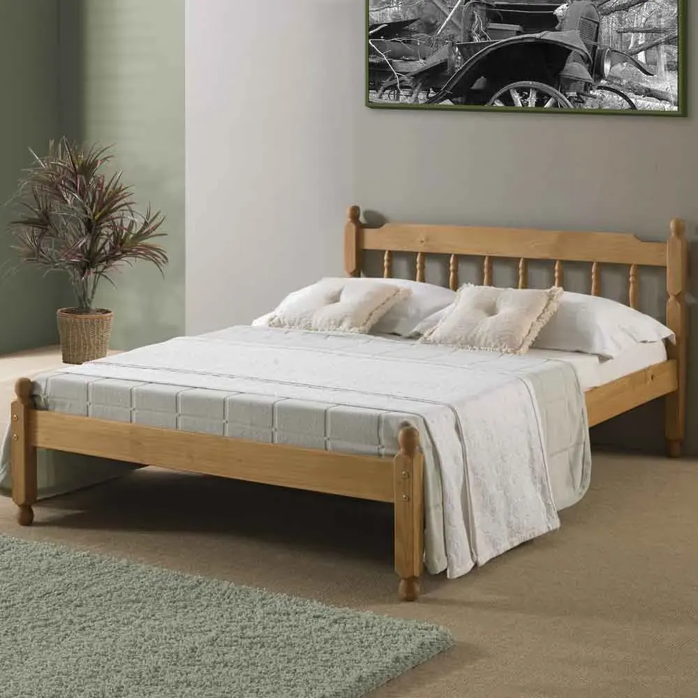 Coleton Spindle Single Bed Frame - Waxed Pine image