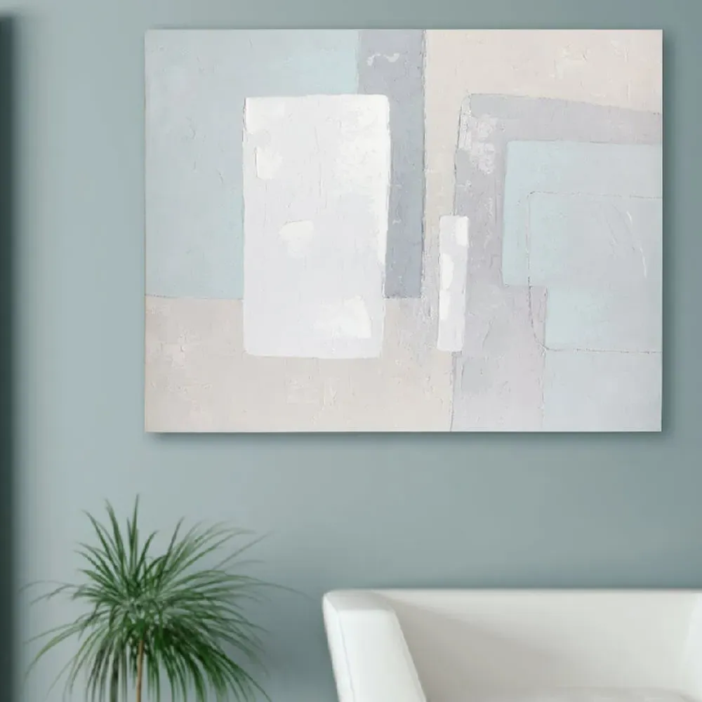 Colindale Geometric Wall Art - Blue & Grey, Wood product