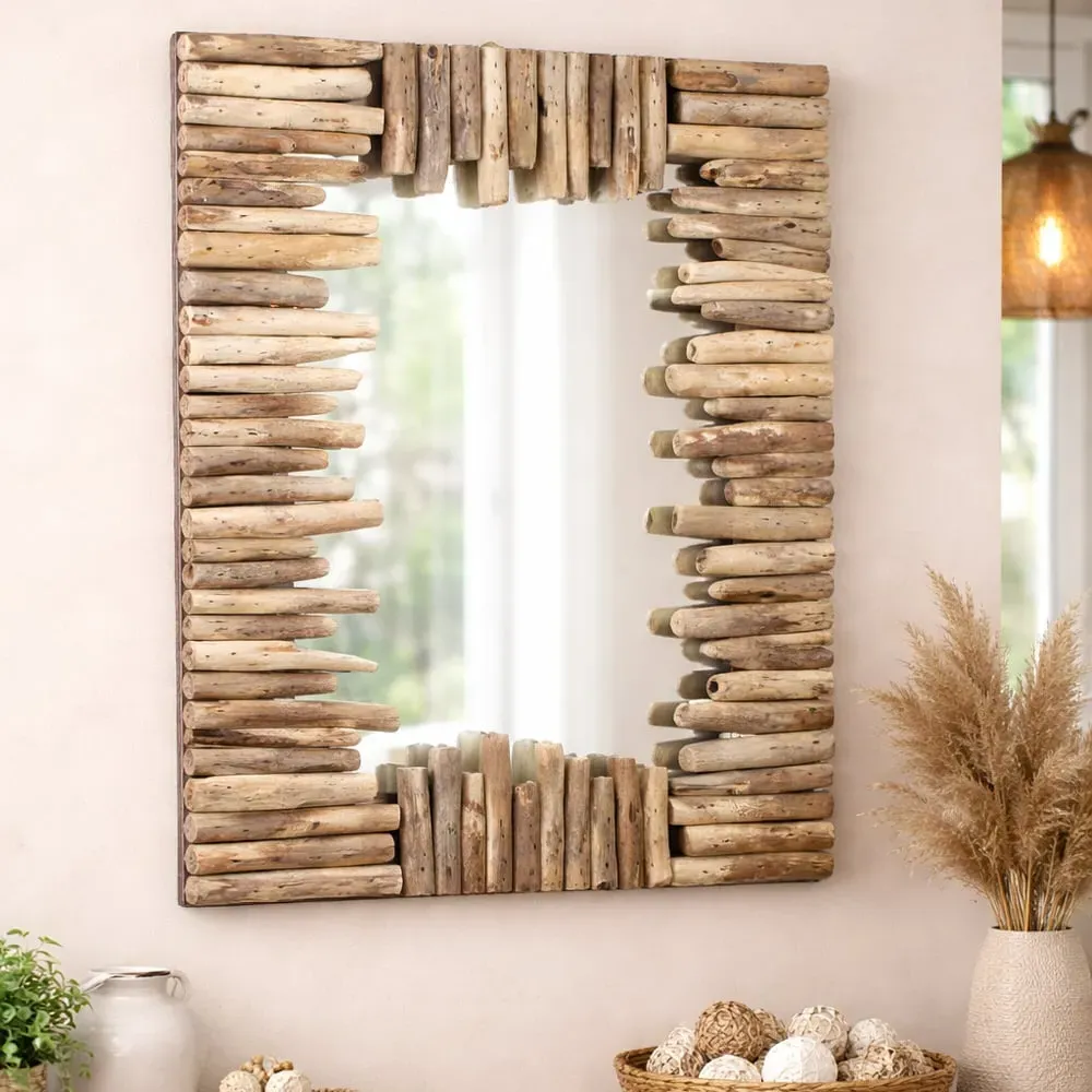 Colindale Wall Mirror - Natural, Wood product