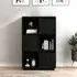 Colix 3-Door Storage Cabinet - Black, Pine Wood