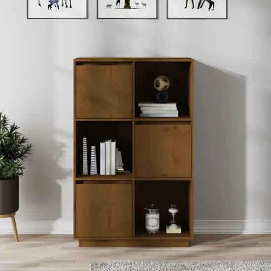 Colix 3-Door Storage Cabinet - Honey Brown, Pine Wood image