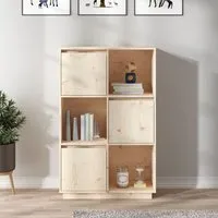 Colix 3-Door Storage Cabinet - Natural, Pine Wood