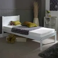 Colman King Size Bed Frame - White, Pine