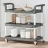 Colquitt 3-Tier Trolley with Wheels - Grey, Polypropylene