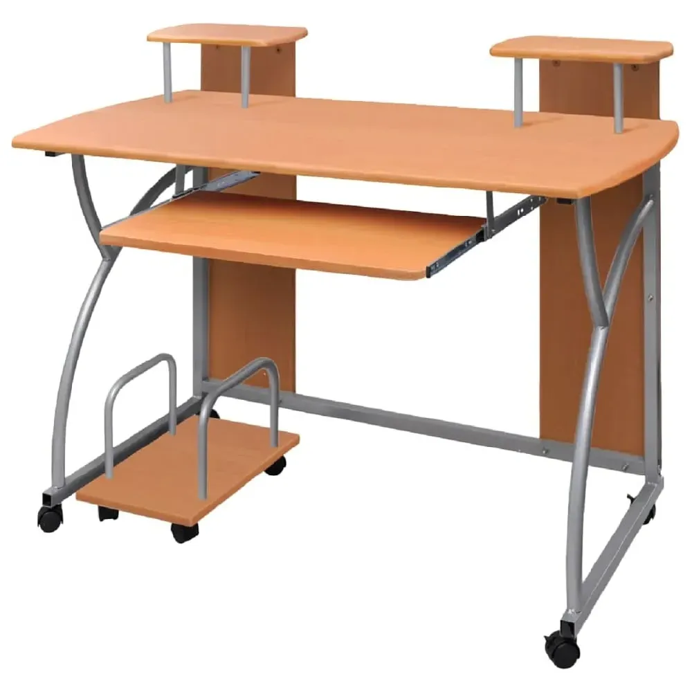 Colquitt Straight Computer Desk with Storage - Brown image