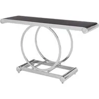 Columbus Console Table - Black, Polished Silver