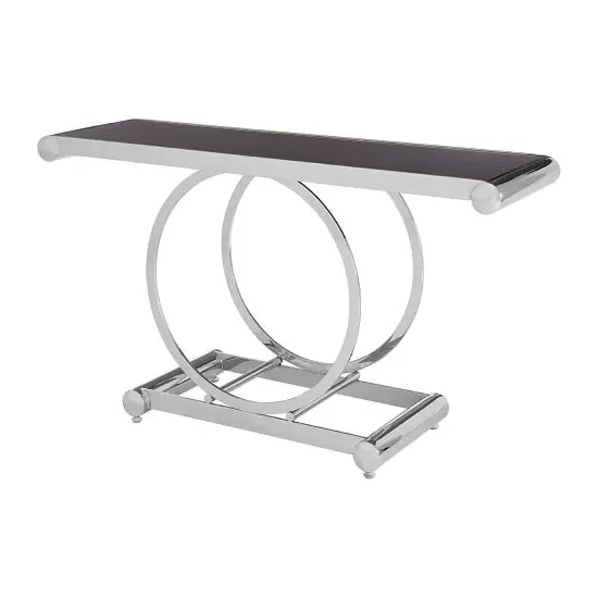 Columbus Console Table - Black, Polished Silver image