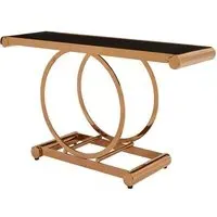 Columbus Console Table - Black, Rose Gold
