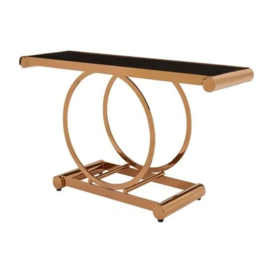 Columbus Console Table - Black, Rose Gold