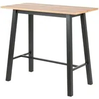 Colza Rectangular Bar Table with Black Metal Frame - Wild Oak