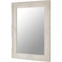 Comato Rectangular Wall Mirror - White, Wood