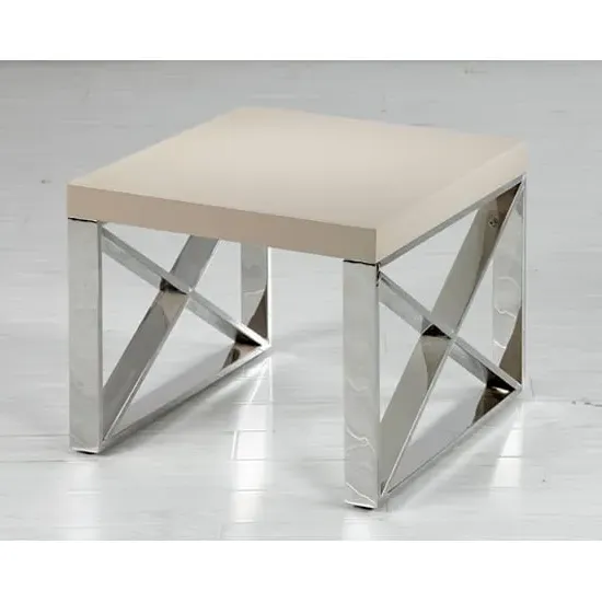 Comet Square Lamp Table - Light Mushroom, High Gloss