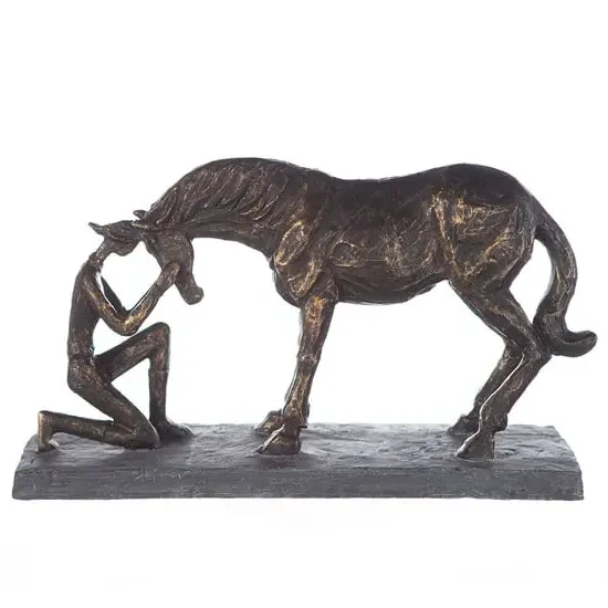 Comprehension Horse and Rider Sculpture - Antique Bronze, Poly product