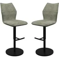 Comstock Bar Chairs with Swivel - Green, Fabric