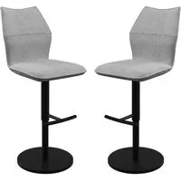 Comstock Bar Chairs with Swivel - Grey, Fabric