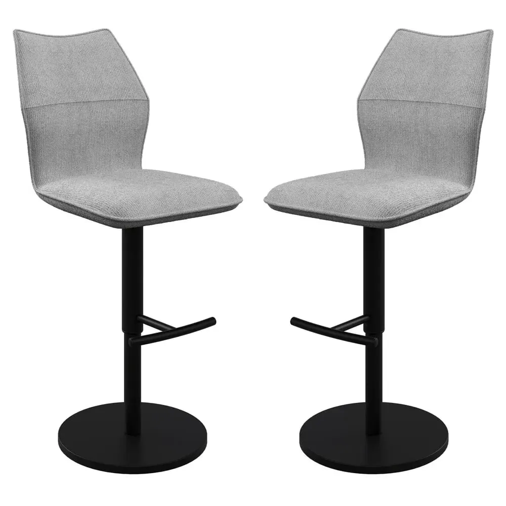 Comstock Bar Chairs with Swivel - Grey, Fabric