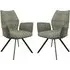 Comstock Dining Armchairs Pair - Green, Fabric