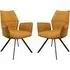 Comstock Dining Armchairs Pair - Mustard, Fabric