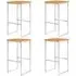 Connie Set of 4 Bar Stools with Steel Frame - Natural, Acacia