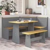 Conroe Corner Dining Set - Honey Brown, Pinewood