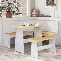 Conroe Corner Dining Set - Honey Brown, Pinewood