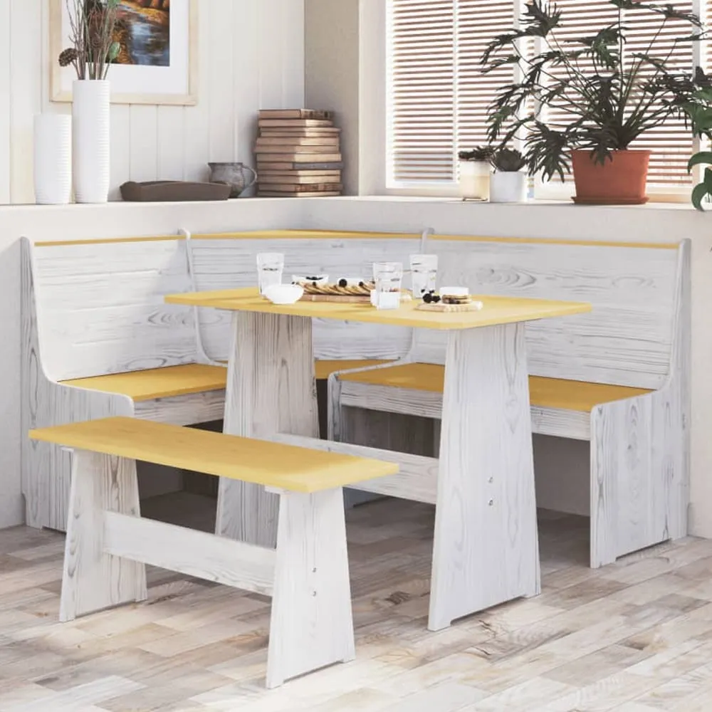 Conroe Corner Dining Set - Honey Brown, Pinewood image