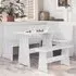 Conroe Corner Dining Set - White, Pinewood