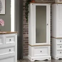 Consett 1-Door 1-Drawer Wardrobe - White, Oak