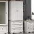 Consett 2-Door Wardrobe with 3 Drawers - White, Oak