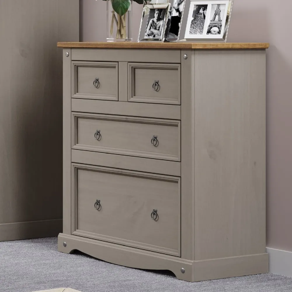 Consett 4 Drawer Chest - Grey, Oak image