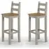 Consett Bar Chairs Pair - Grey, Oak