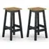 Consett Bar Stools in Pair - Black, Oak
