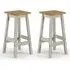 Consett Bar Stools in Pair - Grey, Oak