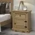 Consett Bedside Cabinet with 1 Door 2 Drawers - Oak