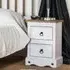 Consett Bedside Cabinet with 2 Drawers - White, Oak