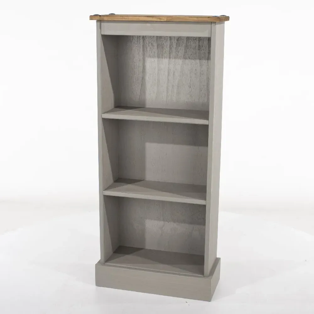 Consett Bookcase with 3 Shelves - Grey, Oak image