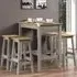 Consett Breakfast Table with 4 Stools - Grey, Oak
