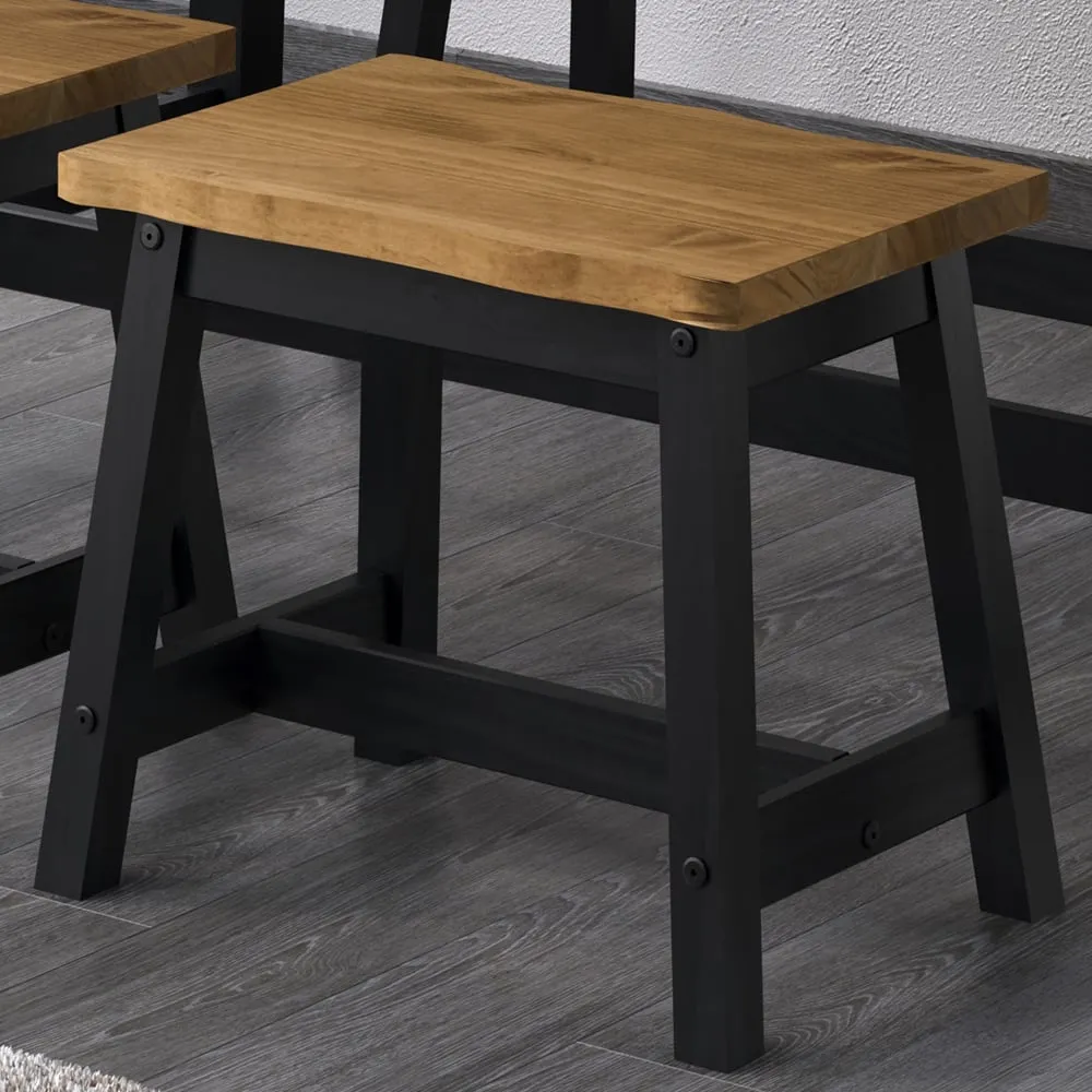 Consett Dining Bench - Black Oak