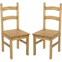 Consett Dining Chairs in Pair - Oak