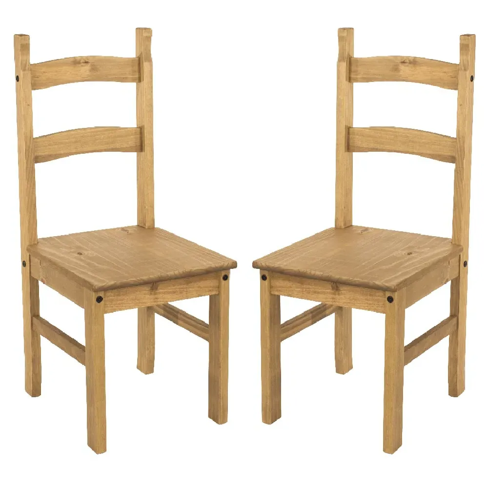 Consett Dining Chairs in Pair - Oak