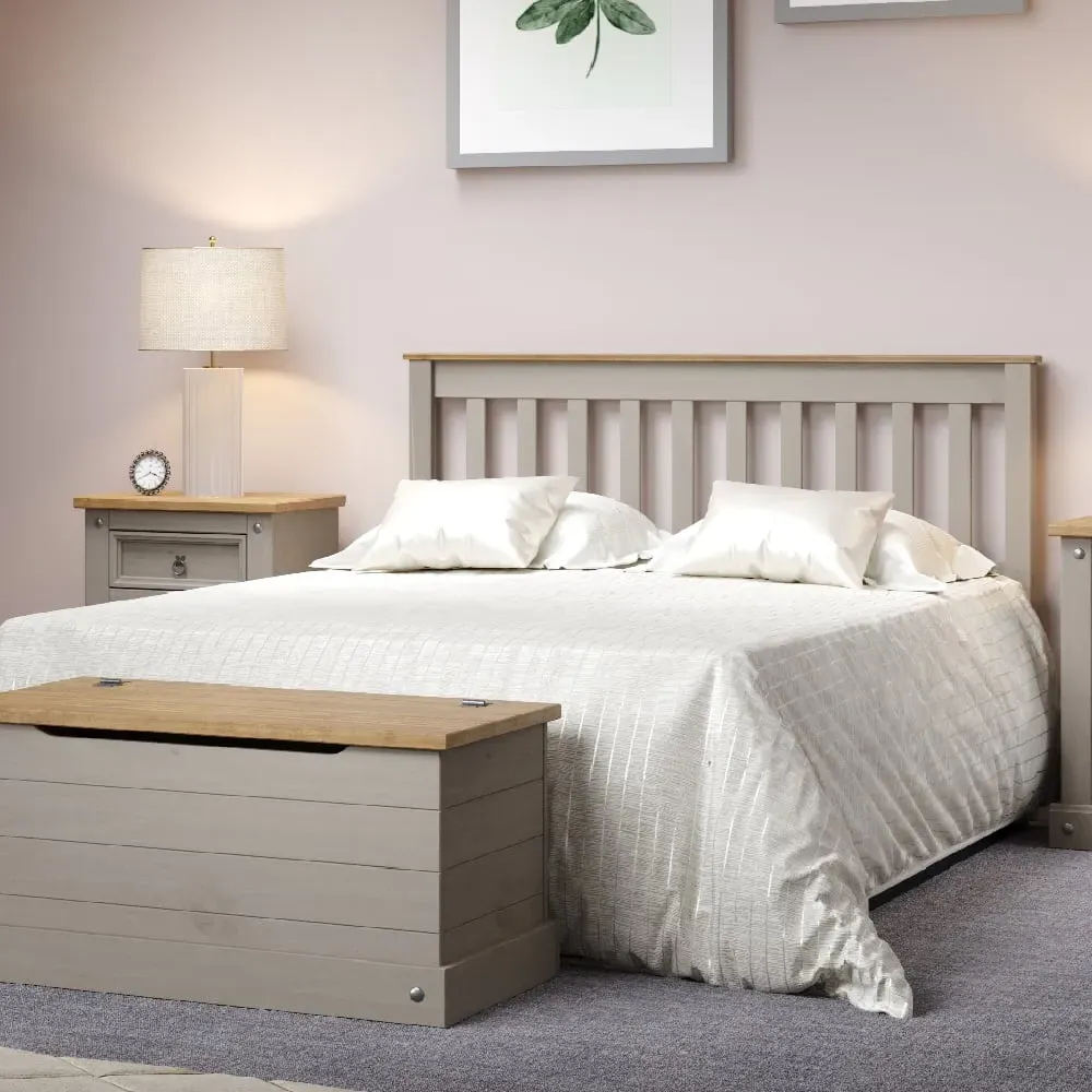 Consett Double Bed Frame - Grey, Oak image