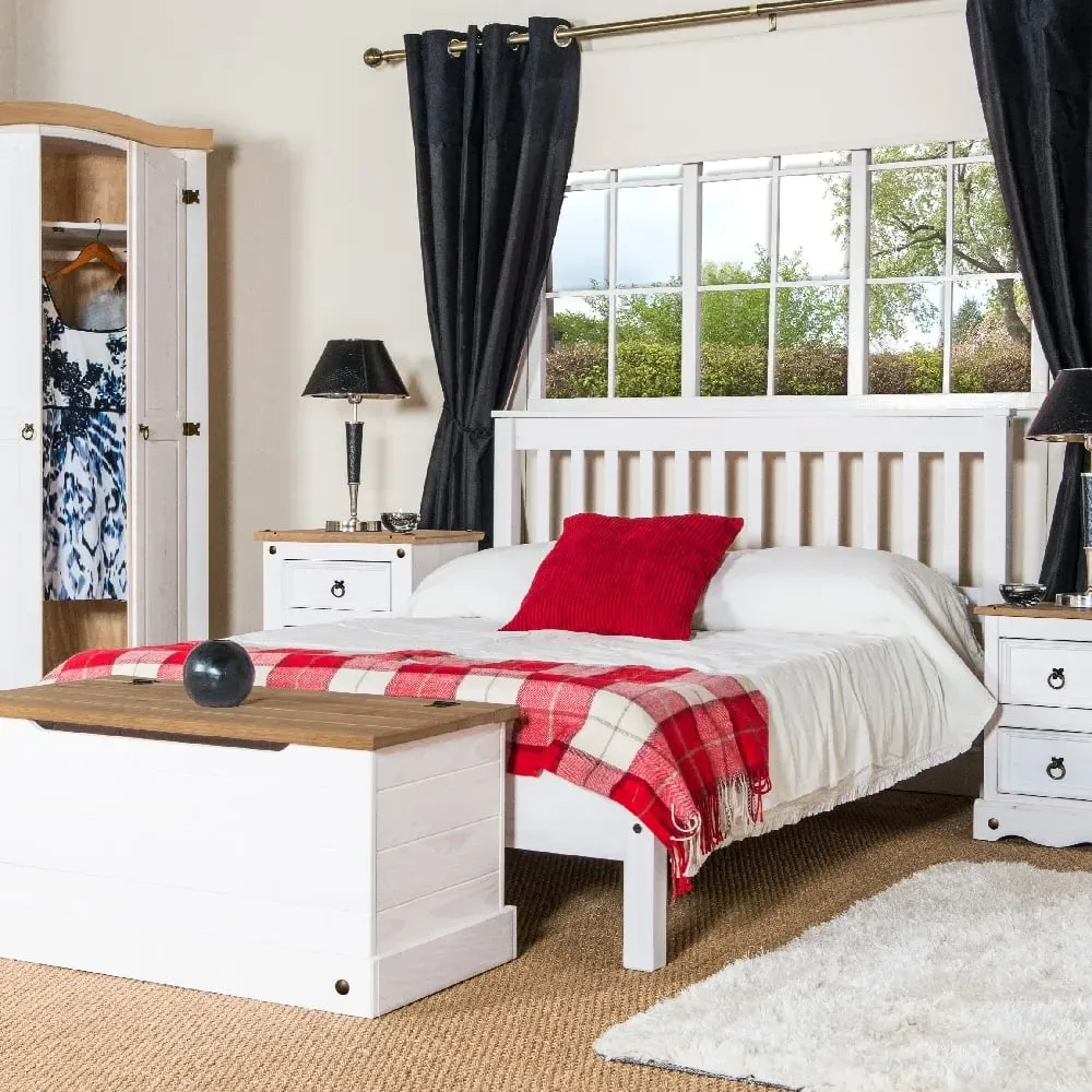 Consett Double Bed - White