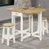 Consett Drop Leaf Bar Table with 2 Stools - White, Oak