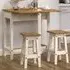 Consett Drop Leaf Dining Table with 2 Stools - White, Oak