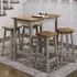 Consett Large Bar Table with 4 Stools - Grey, Oak