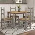Consett Large Dining Set with 4 Chairs - Grey, Oak