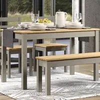 Consett Large Rectangular Dining Table - Grey, Oak